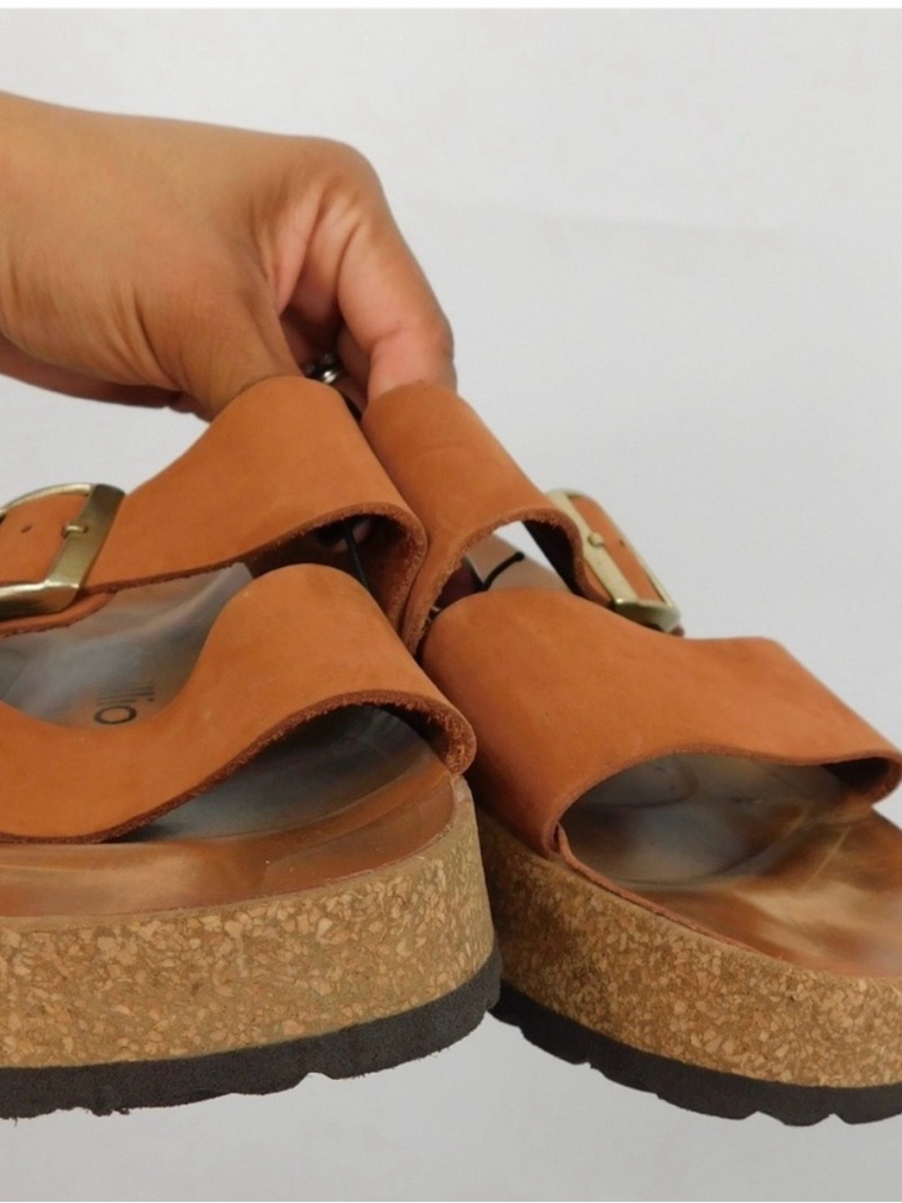 Papillio by‎ Birkenstock Almina Nubuck Platform Sandal 39 EU Pecan Leather - Picture 4 of 7